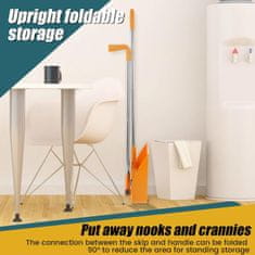 Netscroll Zloživi set metla i posuda za smeće, glava se okreće za 180°, teleskopski ročaj, ugrađeni „čistilni zubci“, unutarnja i vanjska upotreba, Broom