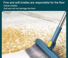 Netscroll Zloživi set metla i posuda za smeće, glava se okreće za 180°, teleskopski ročaj, ugrađeni „čistilni zubci“, unutarnja i vanjska upotreba, Broom