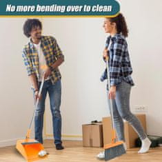 Netscroll Zloživi set metla i posuda za smeće, glava se okreće za 180°, teleskopski ročaj, ugrađeni „čistilni zubci“, unutarnja i vanjska upotreba, Broom