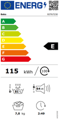 Beko B3T67230 sušilica rublja, 7 kg