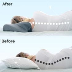 Netscroll Ergonomski jastuk od memorijske pjene za spavanje na boku, leđima i trbuhu, protiv bolova u vratu, s perivom navlakom i podesivom visinom, ButterflyPillow