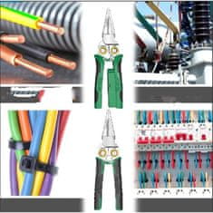Vixson Višenamjenska kliješta za skidanje izolacije, 8-u-1 s ispitivačem napona, ergonomska | POWERPLIERS