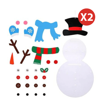 HOME & MARKER® DIY snjegović od filca s 31 ukrasom, božićna kreativna igra za djecu | FELTSNOWMAN 1+1 Gratis