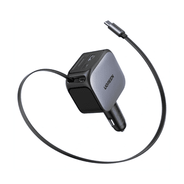 Ugreen 145W automobilski punjač s ugrađenim USB-C kabelom
