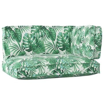 Vidaxl Set jastučića za palete Cvjetni 3 pcs Zeleni Uzorak Lista