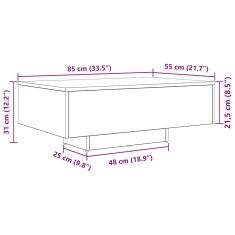 Vidaxl Kava Stol Staro drvo 85 x 55 x 31 cm Konstruirano drvo