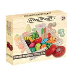 Kruzzel komplet povrća od drva - 34-dijelni set za rezanje s priborom