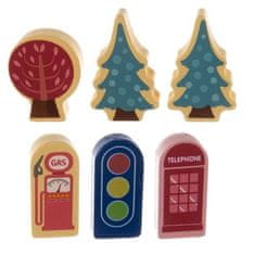 Kruzzel drvene kocke grad - 100 komada s podlogom, vozilima i figurama