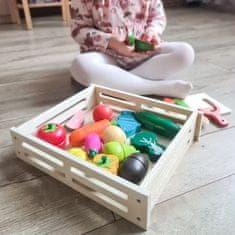 Kruzzel komplet povrća od drva - 34-dijelni set za rezanje s priborom