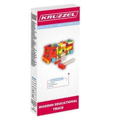 Kruzzel Kruzzel dječji drveni kamion za sastavljanje, s vijcima, čekićem i kuglicama