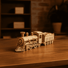 Kruzzel 3D drvena slagalica - Lokomotiva s vagonom