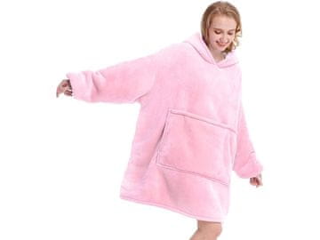 Verk Hoodie deka s rukavima za odrasle - Roza