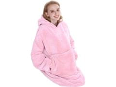 Verk Hoodie deka s rukavima za odrasle - Roza