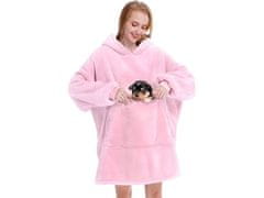 Verk Hoodie deka s rukavima za odrasle - Roza