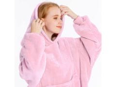 Verk Hoodie deka s rukavima za odrasle - Roza