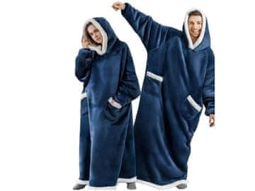 Verk Duga XXL hoodie deka s rukavima - Plava