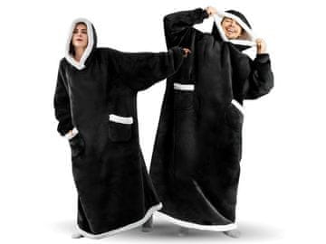 Verk Duga XXL hoodie deka s rukavima - Crna