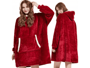 Verk Pulover i deka s rukavima u jednom - Crvena