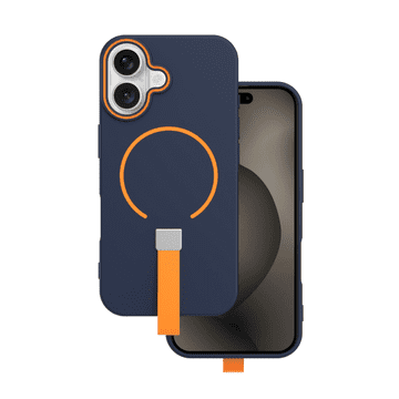 Onasi Mat Liquid silikonska maskica s paščkom z MagSafe za iPhone 17 - modro-narančasta