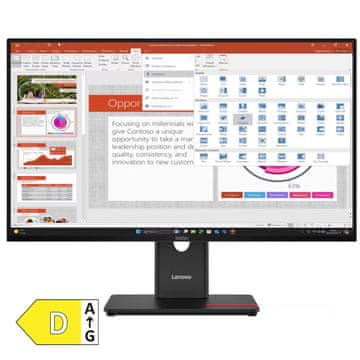 Lenovo ThinkVision T27-40 68,58cm (27") FHD IPS DP/HDMI/VGA monitor 64A5MAT6EU