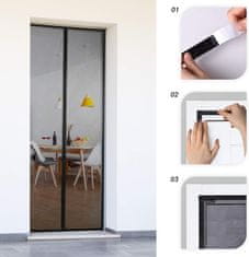 HOME & MARKER® Magnetna mreža protiv komaraca za vrata, komarnik na magnet, zaštita od insekata (210 x 100 cm) | INSECTPROTECT