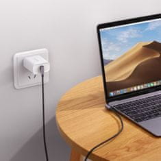 Ugreen Kutni kabel s bočnim USB-C na USB-C utikačem za brzo punjenje 1 m - sivi