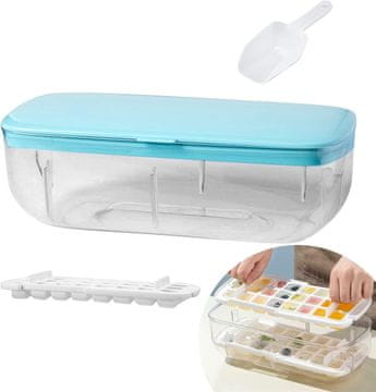 HOME & MARKER® Silikonska posuda za ledene kocke, kalup za led 28 x 13 x 9,5 cm za zamrzivač | ICEMATE