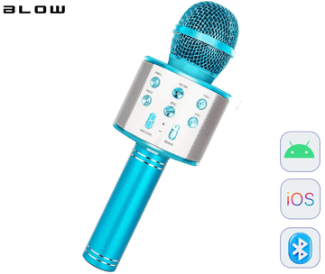 Blow PRM402 KARAOKE mikrofon sa zvučnikom, 5W, bežični, BT, Android + iOS, plavi