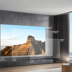 Byintek PLATO T5 MAX prijenosni LED projektor, GoogleTV, WIFI 6, Bluetooth, 1000 ANSI lumena, STEREO zvučnici, autofokus, dijeljenje zaslona, maksimalno 4K UHD