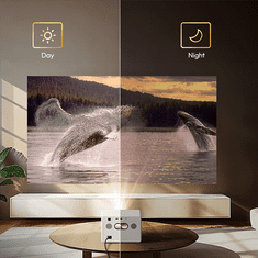 Byintek PLATO T5 MAX prijenosni LED projektor, GoogleTV, WIFI 6, Bluetooth, 1000 ANSI lumena, STEREO zvučnici, autofokus, dijeljenje zaslona, maksimalno 4K UHD