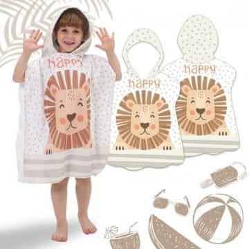 eCarla Dječji pončo ručnik - Lav 60x60 cm