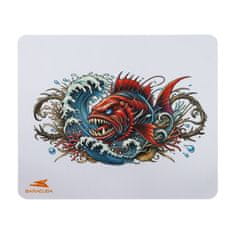 Baracuda podloga za miš bijela - motiv piranja BGMP-041 CORAL
