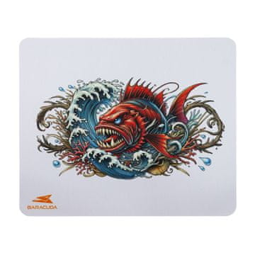 Baracuda podloga za miš bijela - motiv piranja BGMP-041 CORAL