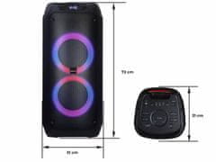 Manta SPK0802B120 ATTIS prijenosni KARAOKE zvučnik, crni, punjiva baterija, RGB LED osvjetljenje
