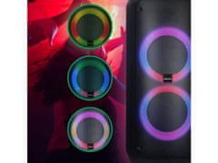 Manta SPK0802B120 ATTIS prijenosni KARAOKE zvučnik, crni, punjiva baterija, RGB LED osvjetljenje