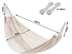 Verk Vrtna viseća mreža Boho 200x80 cm s užadima