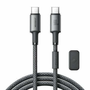 Joyroom kabel USB C-C 1.2m 60W crni pleteni s magnetom S-A50