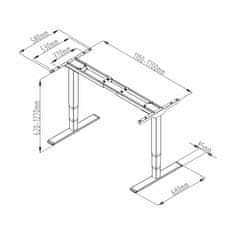 Digitus radna stanica-el.podizanje do 127cm visine bijela DA-90433
