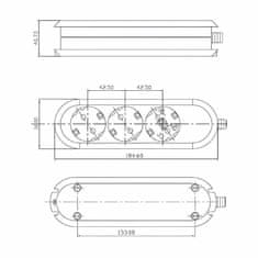 Bachmann produžni kabel 3x220V bez kabela bijeli 385.270
