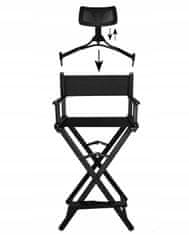 Malatec Sklopiva aluminijska kozmetička oxfordska stolica za šminkanje i friziranje crne boje