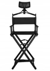 Malatec Sklopiva aluminijska kozmetička oxfordska stolica za šminkanje i friziranje crne boje