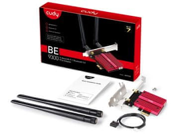 Cudy WE9300 mrežni adapter, bežični, PCI-E, BE9300 Tri-Band Wi-Fi 7, BT 5.4, Intel BE200