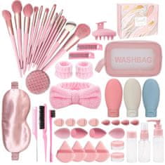 Poklon kutija za žene, 33-dijelni beauty set s putnim dodacima, maskom i četkama za šminku | WOMGIFTHAIR