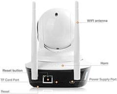 VYZIO® Bežična WiFi kamera s 360° nadzorom, detekcija pokreta, mobilna aplikacija, mikrofon i zvučnik | VISIONSPOT