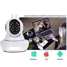 VYZIO® Bežična WiFi kamera s 360° nadzorom, detekcija pokreta, mobilna aplikacija, mikrofon i zvučnik | VISIONSPOT