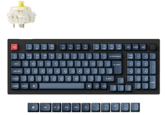 Keychron V5 Max bežična mehanička tipkovnica, Gateron Jupiter banana prekidači, RGB, crna (V5M-D4-UK)