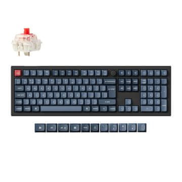 Keychron V6 Max bežična mehanička tipkovnica, Gateron Jupiter crveni prekidači, RGB, crna (V6M-D1-UK)