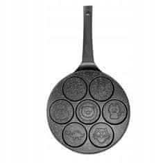 Dexxer Tava za prženje palačinki i jaja 26cm životinje s NEPRILJEPLJIVIM premazom crna 