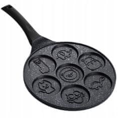 Dexxer Tava za prženje palačinki i jaja 26cm životinje s NEPRILJEPLJIVIM premazom crna 