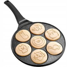 Dexxer Tava za prženje palačinki i jaja 26cm životinje s NEPRILJEPLJIVIM premazom crna 